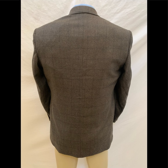 Oscar De La Renta Size 40R Brown Glen Plaid Blazer - Picture 3 of 8